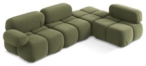 Svetlozelená zamatová modulárna rohová pohovka (pravý roh) Lokua – Makamii