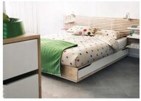 IKEA MANDAL Rám postele, opierka hlavy, breza/biela, 140 cm manželská