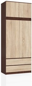 Skriňa s nadstavcom S 90 cm 2D 2SZ CLP wenge / sonoma