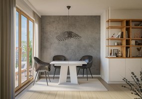 Jedálenský stôl Mulnu (svetlosivá + biela) (pre 4 až 6 osôb). Akcia -20%. Vlastná spoľahlivá doprava až k Vám domov. 1055226