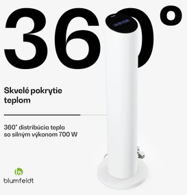 Blumfeldt SmartFlow Tower infračervený sálavý ohrievač, 700 W, 360° distribúcia tepla, WLAN-ovládanie