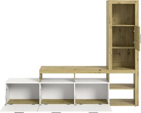 Obývacia stena Jacky, dub artisan/biela