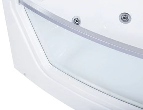 Vírivá vaňa s LED osvetlením 175 x 85 cm biela FUERTE Beliani