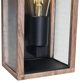 Priemyselné nástenné svietidlo s potlačou dreva 26 cm IP44 - Charlois