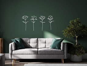 drevko Drevená nálepka Kvety Rozmer obrazu: 22,5 x 44,5 cm, Farba dekorácie: Čierna