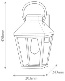 Hinkley HK-DAWSON-M - Vonkajšie nástenné svietidlo DAWSON M 1xE27/60W/230V IP44