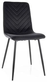 Jedálenská stolička Freville Velvet, čierna