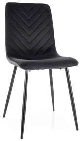 Jedálenská stolička Freville Velvet, čierna