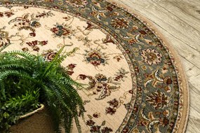 Koberec POLONIA MADRAS jasmin kvety, zelený ovál