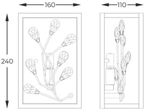Zuma Line W0578-01A-B5V7 - Nástenné svietidlo SPRING 1xG9/33W/230V zlatá