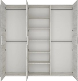 Sconto Šatníková skriňa ANGEL 22 dub craft biely