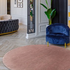 Dywany Łuszczów, Kusový koberec Visco Rabbit Pink 8 kruh, 120x120 (priemer) kruh, ružová, detská izba