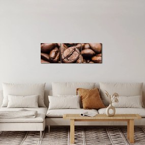 Obraz kávových zŕn (s hodinami) (90x30 cm)