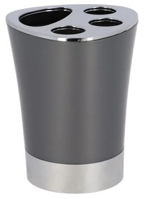 Kúpeľňový pohár na kefky Cuesta, sivá/s chrómovými prvkami, 250 ml