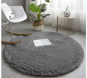 Tmavosivý okrúhly koberec Alpaka Rozmer: 90