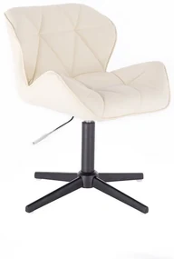 LuxuryForm DESIGN Stolička MILANO na čiernom kríži - krémová