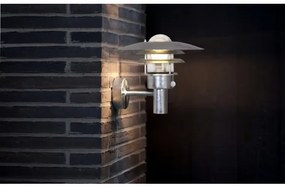 Nordlux - Vonkajšie nástenné svietidlo so senzorom LONSTRUP 1xE27/60W/230V IP44 strieborné