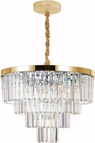 Toolight Toolight, závesný krištáľový stropný luster 58cm, 6xE14, APP1533-6CP4, zlatá, OSW-03255