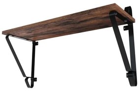 Sada 2x nástenných políc SHELFY hnedá/čierna