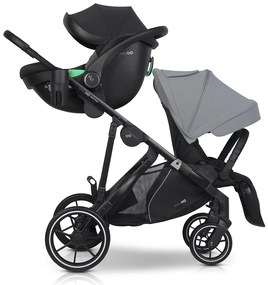 Súrodenecký kočík EasyGo Duoflex Cloudy Gray 2 športové časti