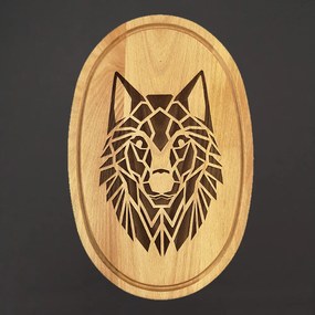 AMADEA Drevená servírovacia doska - podnos oválne vlk, masívne drevo, 38 cm