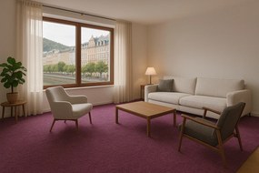 Betap, Koberec metráž Dynasty 45, na mieru, šíře 4m, fialová, filc, obývacia izba