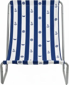 Skladacie plážové ležadlo SAND MARINE, bielo-modré
