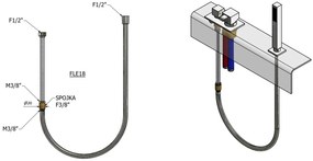 Sapho Sapho, SET sprchová hadica k batérii na okraj vane, F1/2'- F1/2', 275 cm, chróm, FLE18