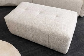 Elegantný taburet Madeline s buklé čalúnením v šampanskej béžovej 118cm
