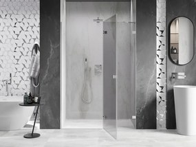 Mexen, Mexen Lunar pravé otočné sprchové dvere 140 cm, transparentné, chróm - 834-140-000-01-00-P