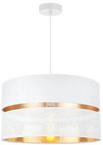 Závesné svietidlo Asti, 1x PVC/biele textilné tienidlo, (fi 40cm), g, w