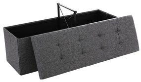 Taburet s odklápacím vekom OTTOMAN 110x38 cm, tmavosivý