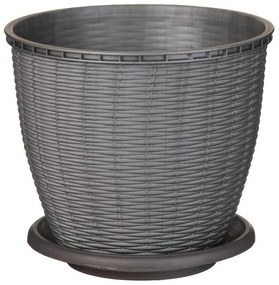 Kvetináč RATTAN 9 L sivý