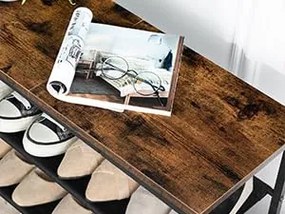 Botník s látkovými policemi Vasagle Elviro 75 cm černý/hnědý