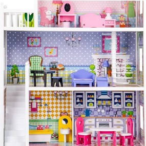 Drevený domček pre bábiky s nábytkom | XXL