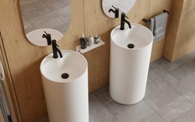 Besco Voľne stojace umývadlo z liateho mramoru Lumen Matt UM VS ø 45 cm BESCO-Typ výpuste: Click-Clack s prepadom, čierna matná