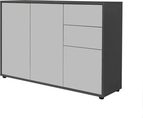 XXXLutz KOMODA, antracitová, biela, 105,5/73/33 cm MID.YOU - Komody - 001067012603