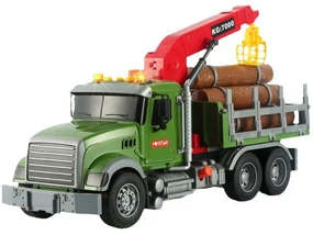 LEAN TOYS Nákladné auto so žeriavom na prepravu dreva