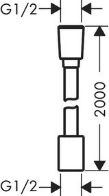 Hansgrohe Designflex, textilná sprchová hadica 2000 mm, čierna matná, HAN-28230670