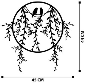Nástenná dekorácia 45x44 cm konáre kov