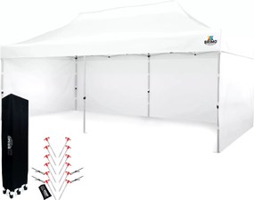 BRIMO Párty stan 3x6 m Nožnicový (3 steny) - Oceľová Konštrukcia a Plachta 330g/m² - s 3 stenami - Biela 11