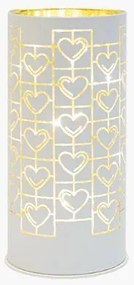 SIRIUS LED svietnik, sklo, dekor srdca, 15x7cm