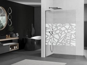 Mexen Kioto L, sprchová zástena Walk-In 90 x 200 cm, 8mm číre sklo biely vzor, grafitový profil, 800-090-103-66-85