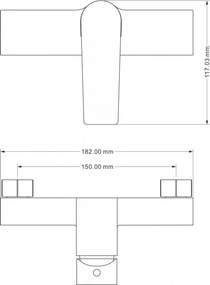Mexen Lynx, nástenná sprchová batéria, zlatá lesklá, 745940-50