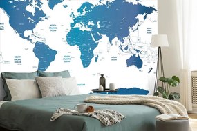 Samolepiaca tapeta mapa sveta s jednotlivými štátmi - 375x250