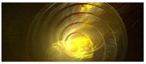 Obraz žltej abstraktnej špirály (120x50 cm)