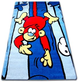 Detský kusový koberec Opičiak modrý 140x190cm