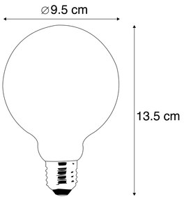 Sada 3 LED žiaroviek E27 Dim to Warm G95 zlatá 8W 806lm 2000-2700K