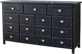 Čierna antik drevená komoda so šuplíkmi Grocers - 152*47*89 cm