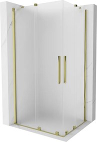 Mexen Velar Duo, sprchový kút s posuvnými dverami 100 x 90 cm, 8mm sklo námraza, zlatá lesklá, 871-100-090-32-50